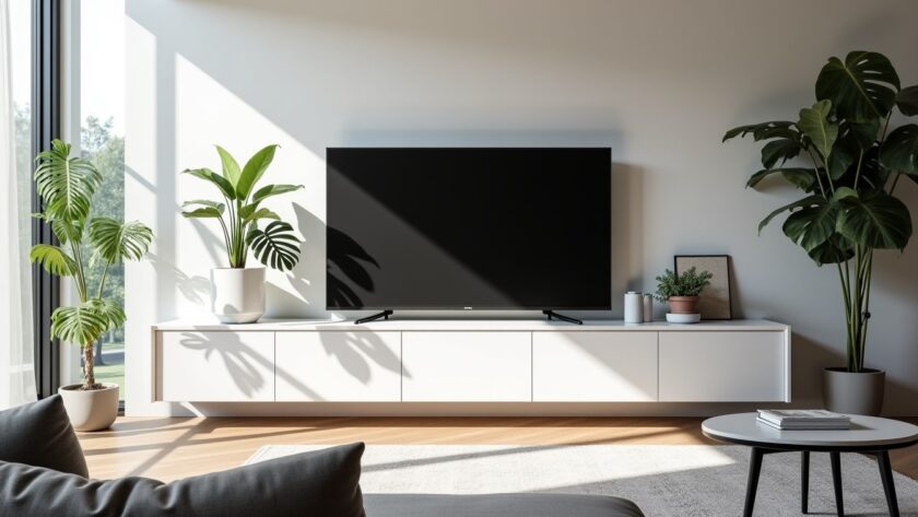 Meubles TV en placo plâtre : Inspirations design pour un salon moderne et épuré en 2025